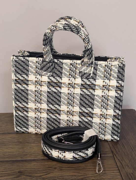 Hello 3am Handbags - JUST REDUCED 🚨 Tweed Plaid Medium Tote ✨ Chic Structured Crossbody